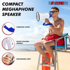 5Core 30 W Megaphone Bullhorn Recording Police Siren Horn Handheld Loudhailer