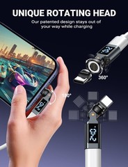 USB C Magnetic Adapter PD 240W(2Pack), 9PIN USB C 90 Degree Adapter with LED …