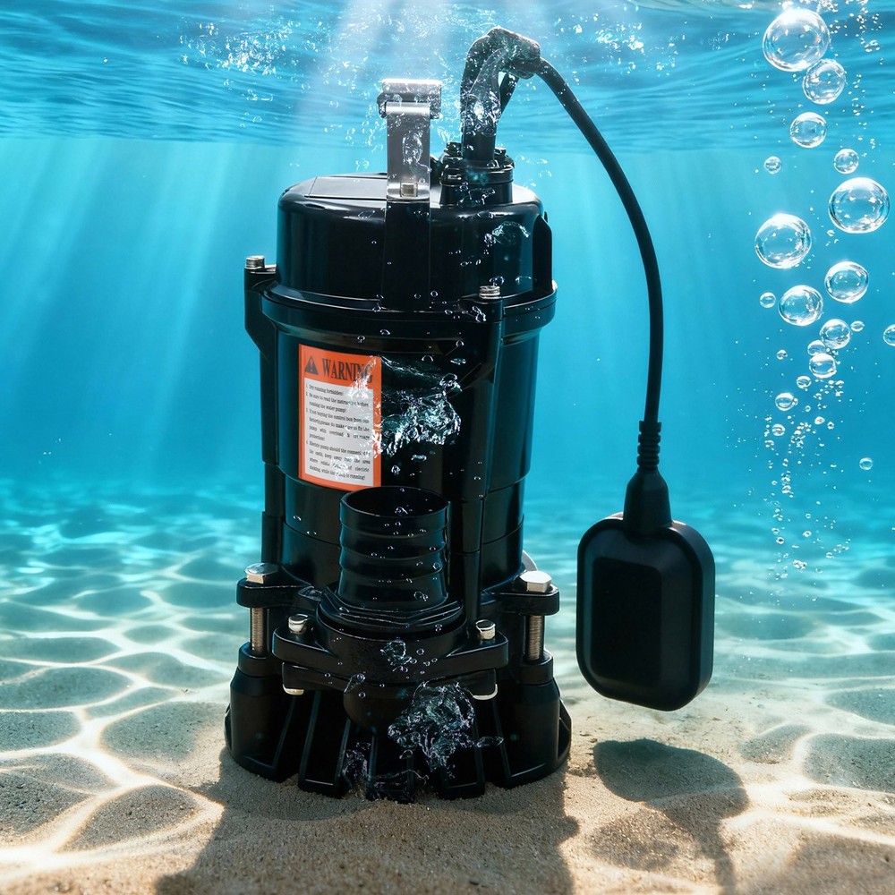 0.75HP Submersible Sewage Pump Effluent Pump 4226 GPH Metal Septic Pump 49ft
