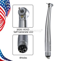 Mini Small Head Dental High Speed Handpiece LED Fiber Optic E-generator 4 Hole