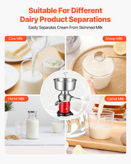 60L/H Electric Milk Cream Separator 10500RPM SS 4.5L Bowl 100-240V