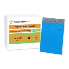 200 19×24 Blue Poly Mailers Envelopes Self Sealing Shipping Mailers Bags 19″x24″