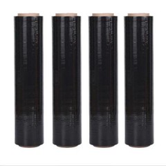 4 Rolls Black 18″ x 1500FT Pallet Wrap Stretch Film Hand Shrink Wrap Heavy Duty