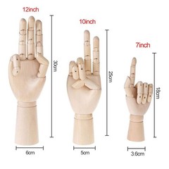 ZXZCTTC 2 Pack 10 Inches Wood Art Mannequin Hand, Left and 10, Burlywood