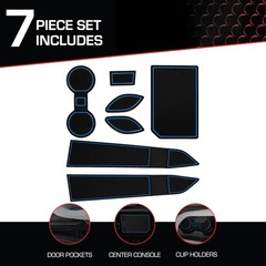 Premium Non-Slip Cup Holder Inserts, Center Console & Door Pocket