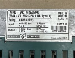 Baldor Drives VS1MD40P5 3-Phase 0.5Hp (0.4kW) Variable Frequency Drive || NEW