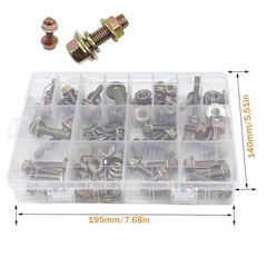 146/170pc Metric Flange Bolt Assortment, Hex Bolts and Nuts Kit, M6 M8 M10 (16mm