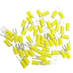 Lot of 85 Panduit EV10-6FB-Q Fork Terminal Vinyl, 1/8in, 12.8mm, 12.8mm x 7.9mm