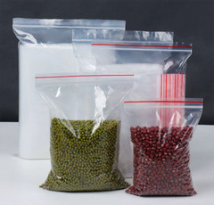 Clear PE Zip-lock Bags Plastic Grip Self Seal Resealable Food Grade Storage Bags