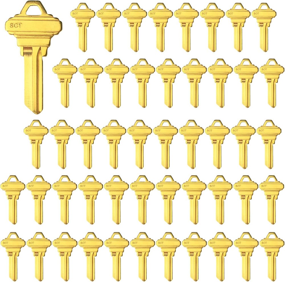 50PCS SC1 KEY BLANKS FOR LOCKSMITH FITS SC1KSET BRASS FINISH SC1 KEY BLANK