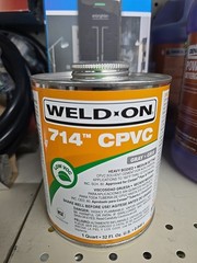 Weld On 714 CPVC Heavy Bodied Medium Setting HD Cement 1 Quart Gray Exp 10/2027