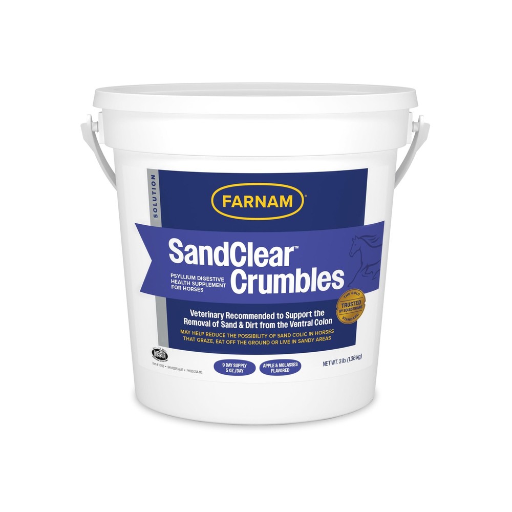 Farnam SandClear Psyllium Crumbles Supplement for Horses, 3 pounds, Brown