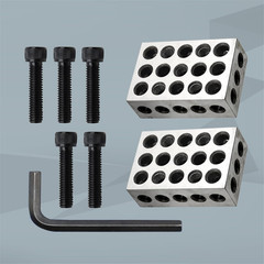 Pair of Ultra-Precision 1 X 2 X 3-Inch Parallel Blocks Set 23 Holes 0.0001 Preci