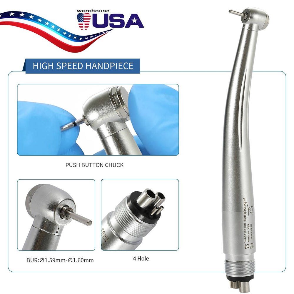 Dental Mini Small Head High Speed Handpiece Pedo Pediatric Push Button 4 Holes