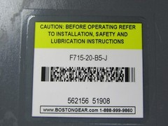 💥NEW BOSTON GEAR 0.72 HP SPEED REDUCER 20:1 RATIO 435 TORQUE F715-20-B5-J