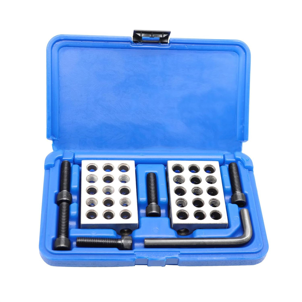 Pair of Ultra-Precision 1 X 2 X 3-Inch Parallel Blocks Set 23 Holes 0.0001 Preci