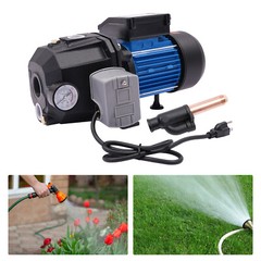 0.75HP 1” Shallow Well Jet Water Pump Booster Garden Sprinkler 3420r/min Black