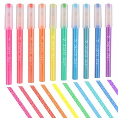Glitter Highlighters Assorted Colors,10 Pack Metallic Multicolor Pastel Highligh