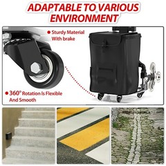 2in1 Folding Grocery Basket Cart Shopping Wheels Stair Climbing Adjustable Dolly