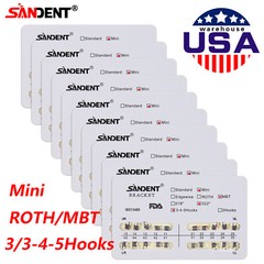 10 Packs Dental Orthodontic Brackets Braces Mini Roth MBT Slot.022 3-4-5 Hooks B