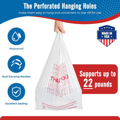 1000 Bolsas Plastico Gracias 12×6.5×21 Pulgadas Camiseta Para Compras Blanco