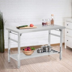 Folding Work Table Heavy Duty Stainless Steel for Kitchen Dining Restaurant