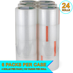 48 Rolls of Shipping Depot Carton Box Sealing Clear Packing Tape 3″ x 110 Yds