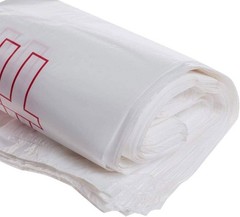 Reusable 100 Count Plastic Bags – Thank You Print Grocery Bags with Handles