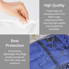 1000 Pieces Clear 9″ x 12″ Poly Bags with Top Opening, Not Self Seal, 1 Mil