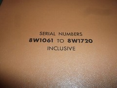 CAT CATERPILLAR DW21 TRACTOR SCRAPER PARTS BOOK MANUAL S/N 8W1061-1720