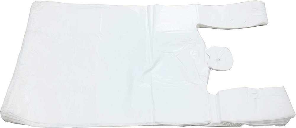 Bags 1/6 Large 21 x 6.5 x 11.5 White T-Shirt Plastic Grocery Shopping Bags