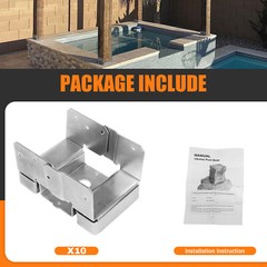 10PCS 4×6 Heavy Duty Post Base for Concrete w/ 1-inch Standoff for Pergola/Patio
