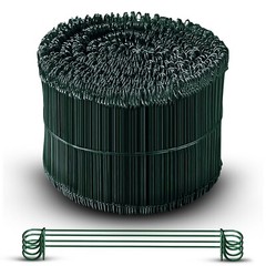 6 Inch x 1000pc GREEN PVC COATED Double Loop Rebar Wire Tie, 16 Gage, SIMBASTEEL