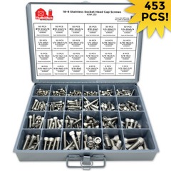 Allen Socket Head Cap Screws Coarse 18-8 Stainless Steel Assortment – 453 PCS