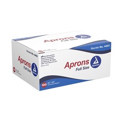 Dynarex Adult Disposable General Purpose Apron White 100 Ct