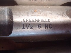 Lot of 9 Vintage Greenfield Taps 3x 1-1/2 6 NC, 3x 1-1/4 7 NC & 3x 1-1/8 7 NC
