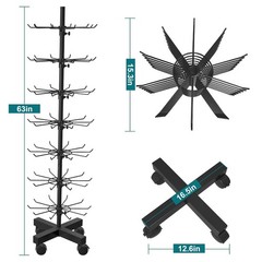Retail Display Stand 7 Tier Rotating Rack for Store Display Shelves Jewelry Key