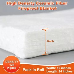 12 In. X 24 In. Ceramic Fiber Blanket Fireproof Insulation Baffle Rated to 2400F