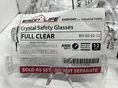 Qty. 12 BISON LIFE Safety Glasses Meets ANSI Z87.1 – NEW