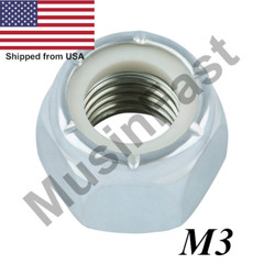 M3x0.5mm Stainless Steel Hex Lock Nut 10, 25, 50, 100, 500 Pcs.