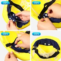 6/12-Pack Washable Hard Hat Sweatband Liner: Reusable Snap Sweat Band