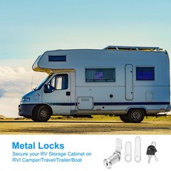 8 Pack Keyed Alike Cabinet Locks with Key 3/4 Inch for RV Drawer, Silver
