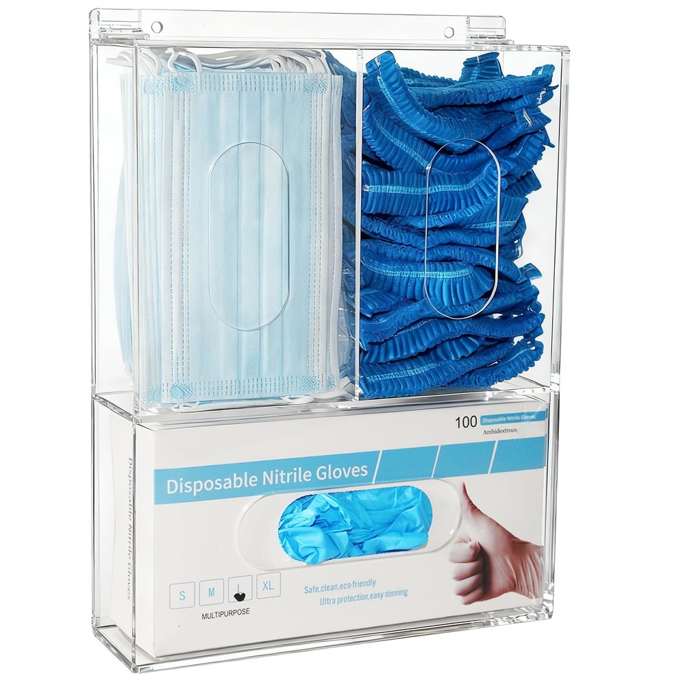 Triple Hygiene Dispenser Sanitation Station with Lid – Tabletop or Wall Mount…