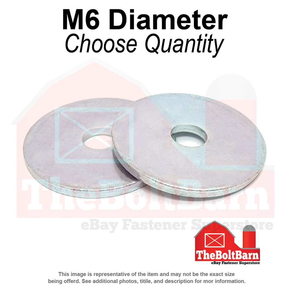 M6x18x1.6 Grade A Flat Fender Washers Zinc Clear (Pick Quantity)