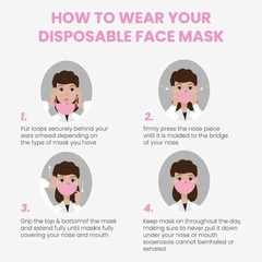 100/50 PCS Pink Protective 3 Layer Face Mask Respirator Disposable Masks BFE98%