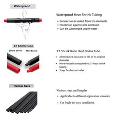 Heat Shrink Tubing Tube Dual Wall 3:1 Marine Adhesive Glue Lined Waterproof Red