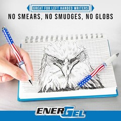 Pentel EnerGel RTX Retractable Liquid Gel Pen, Flag Barrel, Black ink, Pack of 8