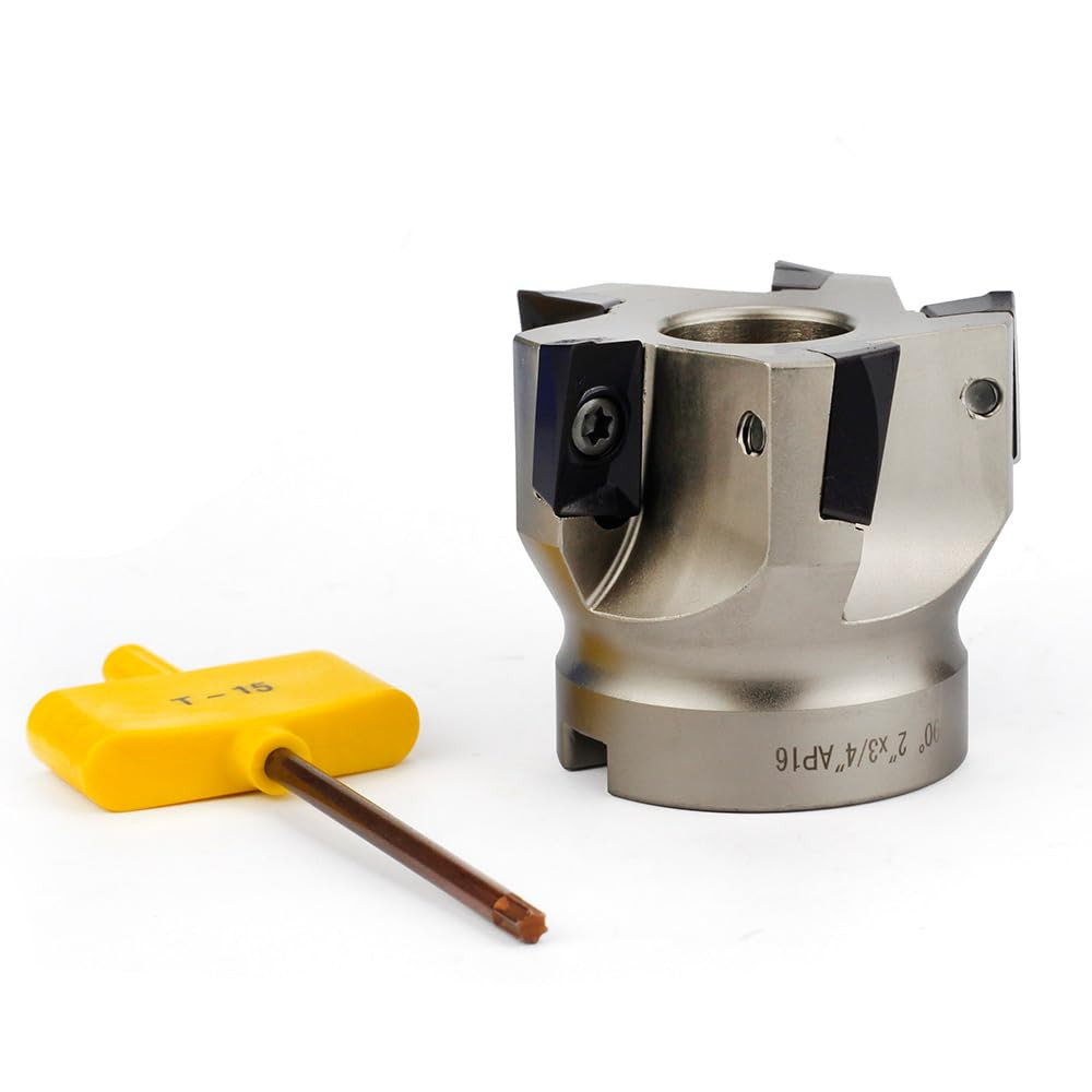 90° Square Shoulder Face Mill with 5 APKT Inserts, 2″ Diameter, 5 Flutes