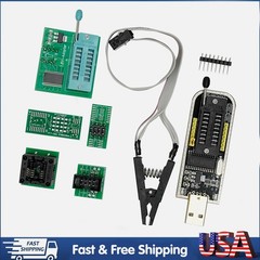 CH341A EEPROM USB Programmer Set with SOIC8 Clip + 1.8V Adapter for Flash Memory