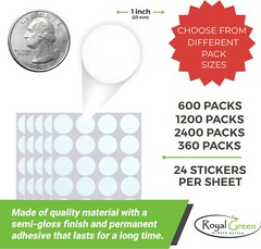 Color Coding Labels Dots Stickers 1 Inch Rounded Circle 25mm Dots by Royal Green